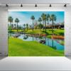chnywork 7x5ft Golf Courses Backdrop California Palm Springs City Vacation Resort Green Meadow Ponds Mountain Blue Sky Background Golf Theme Wedding Birthday Party Decor Photo Props Wallpaper view 2
