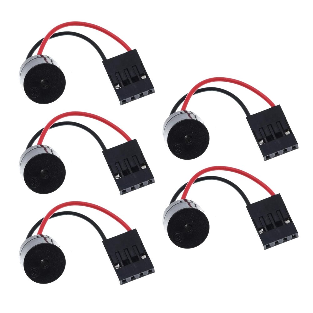5Pcs PC Computer Mainboard Motherboard Case Buzzer Connector Internal Speaker Beep Code Buzzer Alarm Adapter Cable Continuous Sound (long Beeps) Memory Not Seated Damaged Power Supply Issue Case