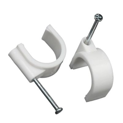 20PCS 14/16/18/20/22/25MM Circle Path Circle Cable Clips Cable Nail Wire Clips Cable Clips Round White (Color : 20pcs, Size : 20mm)