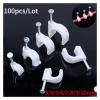 100PC Round Cable Clips 3/4/5/6/7/8/9/10mm C Shaped Management Nylon Carbon Steel Nails Line Cord Tie Circle Wire Wall Holder (Size : Diameter 4mm-100pcs) view 2
