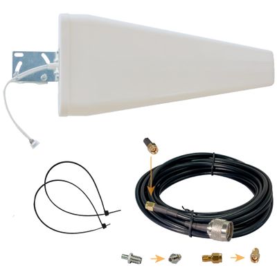 Directional LTE WiFi Antenna for Verizon AT&T and All 5G 4G Cell Phone Bands, 12dBi, Outdoor Covering, 16ft Cable, SMA/RP-SMA/TS9 Compatible