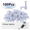 100pcs Cable Wire Clips 7mm Cable Management Electrical TV Speaker Wire Cord Tie Holder Single Coaxial Nail Clamps view 2