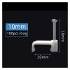 4/5/6/7/8/9/10/12mm Rectangle Shape Wire Clamp Line Buckle Fixing White Round Steel Nail Wall Hanging Screw Mount Cable Clips (Color : 100PCS, Size : 10mm) view 2