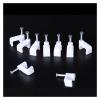 4/5/6/7/8/9/10/12mm Rectangle Shape Wire Clamp Line Buckle Fixing White Round Steel Nail Wall Hanging Screw Mount Cable Clips (Color : 100PCS, Size : 10mm) view 4