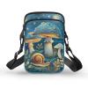 Rweroyiu Retro Mushroom Crossbody Bag Sling Purse for Women Travel Snail Custom Zipper Pouch for Cell Phone Key Lipstick Change Soft Mini Roomy Multi Position Fanny Back Pack for Sports Hiking view 1