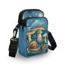 Rweroyiu Retro Mushroom Crossbody Bag Sling Purse for Women Travel Snail Custom Zipper Pouch for Cell Phone Key Lipstick Change Soft Mini Roomy Multi Position Fanny Back Pack for Sports Hiking view 3