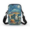 Rweroyiu Retro Mushroom Crossbody Bag Sling Purse for Women Travel Snail Custom Zipper Pouch for Cell Phone Key Lipstick Change Soft Mini Roomy Multi Position Fanny Back Pack for Sports Hiking view 4