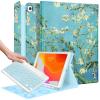 Wazzasoft for iPad 9th/8th/7th/Air 3rd Generation/Pro 10.5 Inch Case Keyboard Pencil Holder Folio Tablet Cover Women Girls Cute Girly Teens Kawaii Flower Art Unique Design for Apple 10.2 & 10.5 Inch view 1