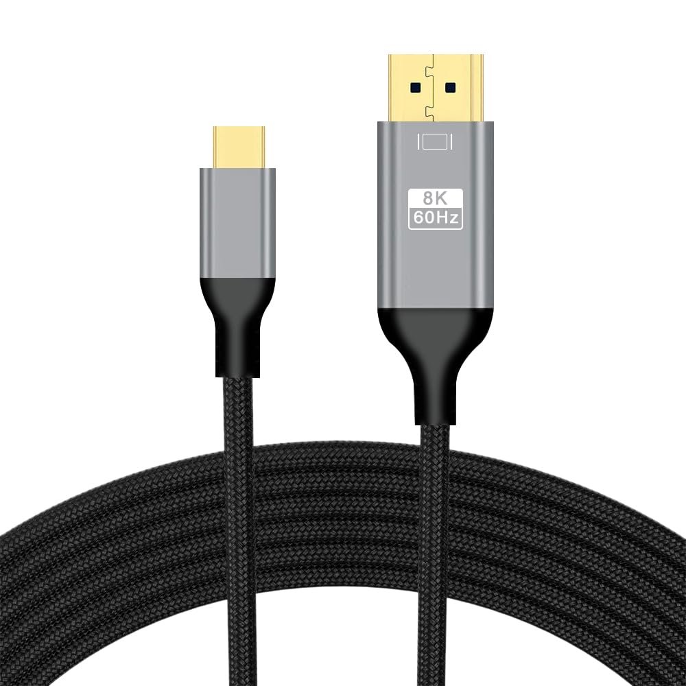 AceSoft Efficient Time Saving High Reliable Durable High Rate Type C to HDMI 8K DP1.4 Male Cable 6ft Compatible with Laptop,Smartphone,Tablet,Gaming PC