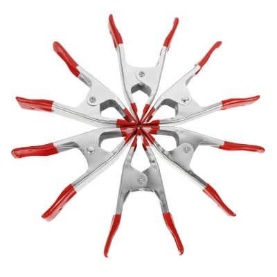 ETHZZLE 6pcs Multi-use Alligator Clamps Heavy Duty Steel Clips for Tent Fastening Portable Crocodile Clips for Electrical Work and Outdoor Use