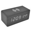 XHTLLO Digital Alarm Clock with CordleCharging, Automatic Temperature Detection, Three Alarm Settings, LED Electronic Clock, Perpetual Calendar, 12/24 Hours for Home, Office(Black) view 1