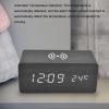XHTLLO Digital Alarm Clock with CordleCharging, Automatic Temperature Detection, Three Alarm Settings, LED Electronic Clock, Perpetual Calendar, 12/24 Hours for Home, Office(Black) view 2