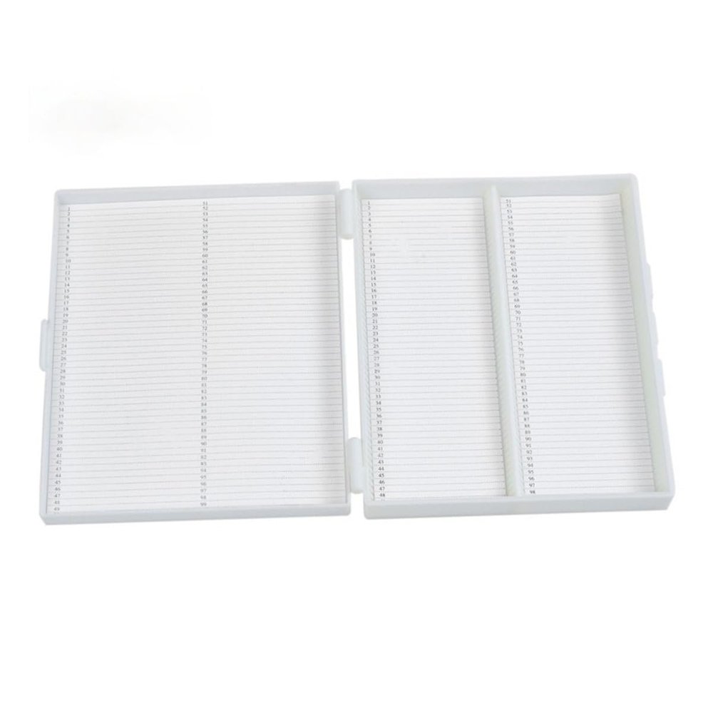 JOEBO Microscope Kit 100PCS Biology Microscope Slides Specimens Rectangular Storage Box Microscope Lens Adapters