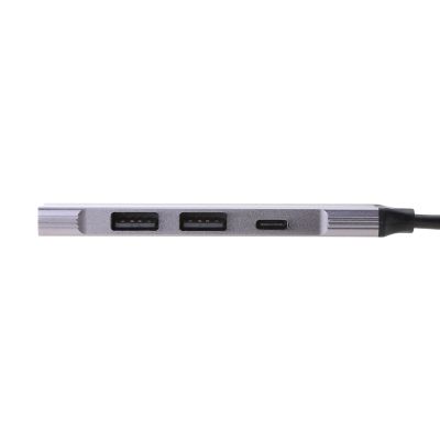 KSTZGTA 4 Ports Aluminum Alloy USB Hub with 2USB2.0 1USB3.0 TypeC Adapter Supports Type C and USB Devices and Drive