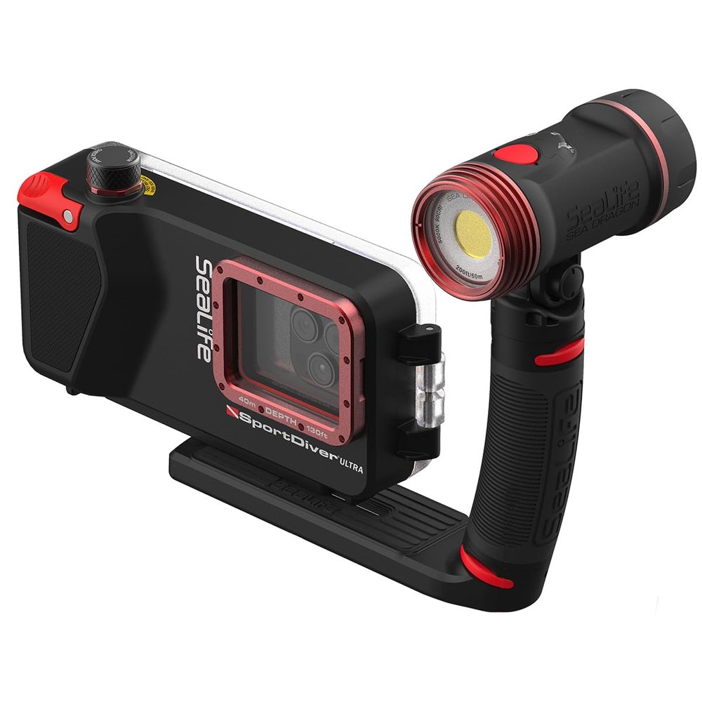 SeaLife SportDiver Ultra Underwater Smartphone Scuba Housing & Sea Dragon 2500 Lumen Light, Waterproof Photography, Easy Camera Controls, Fits Most Phones