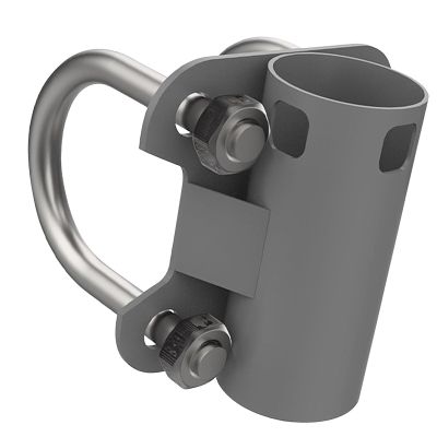 Aerial Mast Pipe Bracket, U Shape Stainless Steel 30mm to 50mm Adjustable Antenna Mast Wall Mount Adapter, Horizontal Vertical Poles
