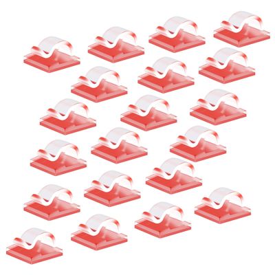 iSaddle Strong Self-Adhesive Cable Clips - Upgraded Wall Wire Clips for Cable Management - Transparent, 20PCS