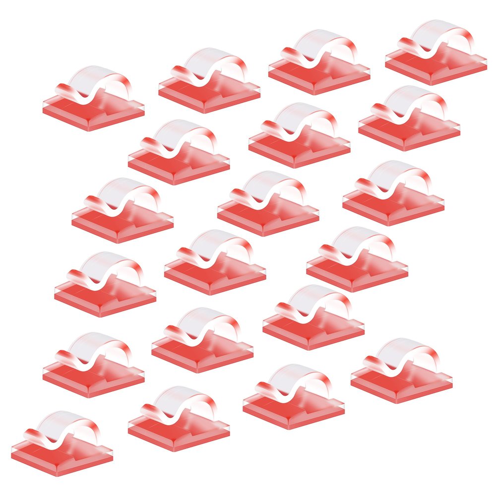 iSaddle Strong Self-Adhesive Cable Clips - Upgraded Wall Wire Clips for Cable Management - Transparent, 20PCS