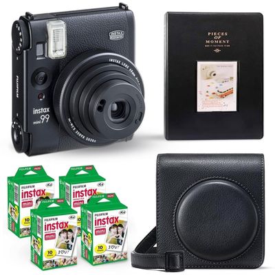 Fujifilm Instax Mini 99 Instant Camera Vintage Black. + Value Pack (40 Sheets) Shutter Accessories Bundle, Includes Style Compatible Carrying Case, Black Photo Album 64 Pockets