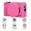 AEXUTDA Case for Canon Powershot G7X Mark III Digital Camera, G7X Mark iii Camera Silicone Case, Anti-Scratch Slim Fit Soft Skin, G7X Mark 3 Accessories with Detachable Lens Cover- Azalea Red view 3