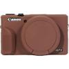 AEXUTDA Case for Canon Powershot G7X Mark III Digital Camera, G7X Mark iii Camera Silicone Case, Anti-Scratch Slim Fit Soft Skin, G7X Mark 3 Accessories with Detachable Lens Cover - Brown view 1
