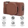 AEXUTDA Case for Canon Powershot G7X Mark III Digital Camera, G7X Mark iii Camera Silicone Case, Anti-Scratch Slim Fit Soft Skin, G7X Mark 3 Accessories with Detachable Lens Cover - Brown view 3