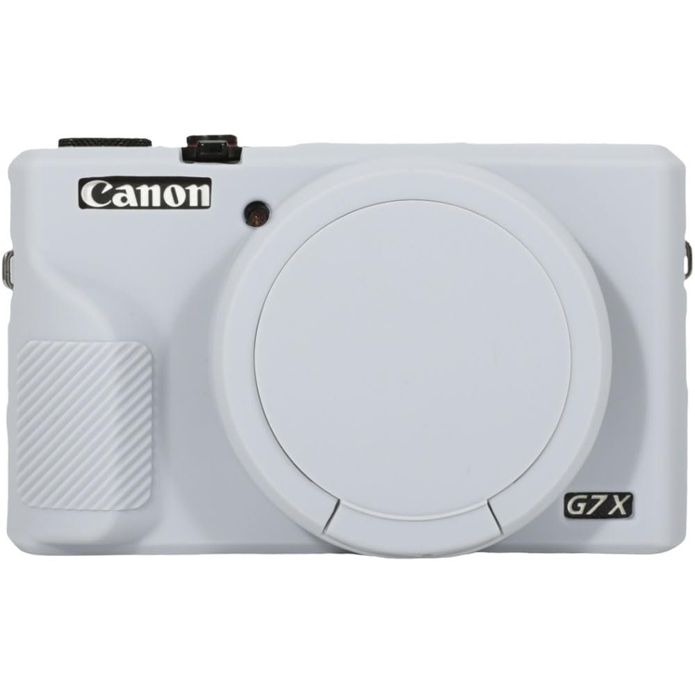 AEXUTDA Case for Canon Powershot G7X Mark III Digital Camera, G7X Mark iii Camera Silicone Case, Anti-Scratch Slim Fit Soft Skin, G7X Mark 3 Accessories with Detachable Lens Cover - Grey