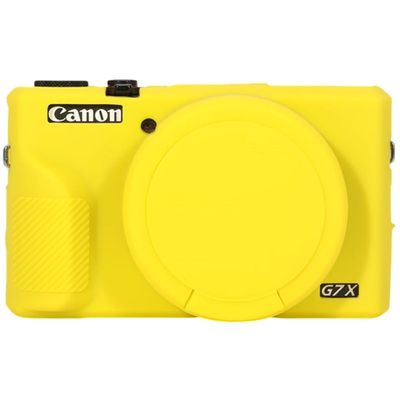 AEXUTDA Case for Canon Powershot G7X Mark III Digital Camera, G7X Mark iii Camera Silicone Case, Anti-Scratch Slim Fit Soft Skin, G7X Mark 3 Accessories with Detachable Lens Cover - Yellow