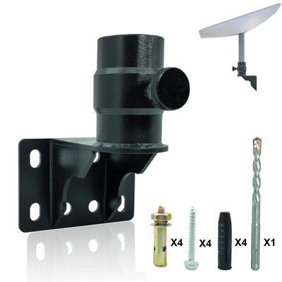 Starlink Standard Mount Short Wall Mount Kit for Standard Actuated Heavy-Duty Pole Bracket for V2 Dish to Wall Metal Star Link Gen 2 Mount Roof Pipe Adapter with Accessories