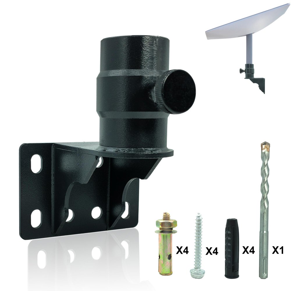 Starlink Standard Mount Short Wall Mount Kit for Standard Actuated Heavy-Duty Pole Bracket for V2 Dish to Wall Metal Star Link Gen 2 Mount Roof Pipe Adapter with Accessories