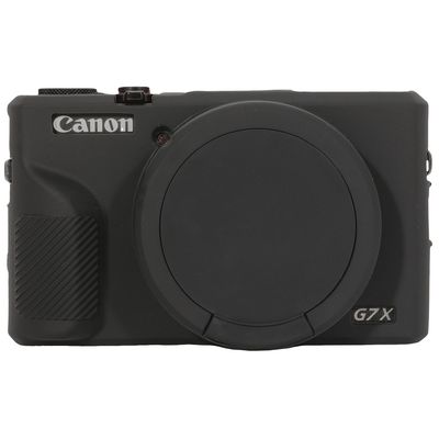 AEXUTDA Case for Canon Powershot G7X Mark III Digital Camera, G7X Mark iii Camera Silicone Case, Anti-Scratch Slim Fit Soft Skin, G7X Mark 3 Accessories with Detachable Lens Cover - Black