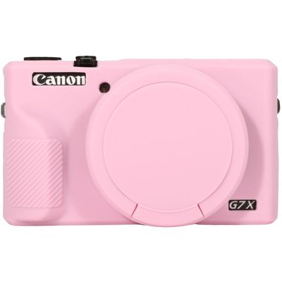 AEXUTDA Case for Canon Powershot G7X Mark III Digital Camera, G7X Mark iii Camera Silicone Case, Anti-Scratch Slim Fit Soft Skin, G7X Mark 3 Accessories with Detachable Lens Cover - Pink