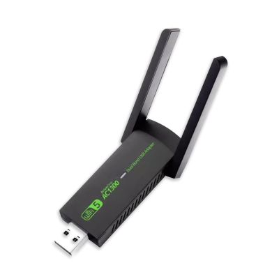 USB Adapter for Desktop PC, AC1300Mbps Band 2.4G/5G MU-MIMO Dongle with 5Dbi High Gain Antenna, for 11/10/Win8/Win7