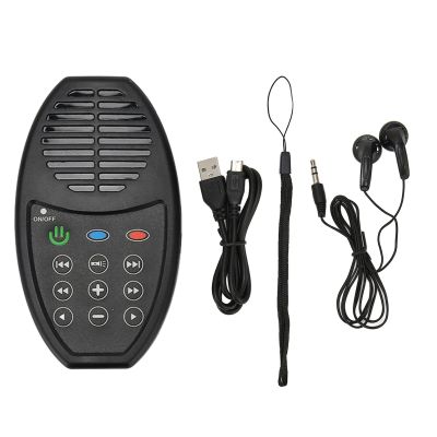 Yanmis Holy Bible Electronic Audio Player, Solar Charging Electronic Bible Reader, 350Mah Rechargeable Battery with LED Light for Bible Listeners (Black)