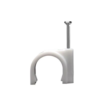 100PCS 4/5/6/7/8/9/10mm Wire Clamp Line Buckle Fixing White Round Steel Nail Wall Hanging Screw Cable Clips (Color : 100PCS, Size : 6mm)