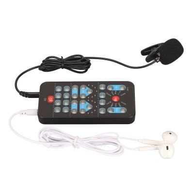 Yanmis Portable Voice Changer, 10 Sound Modes Mini Sound Card Portable Voice Changer External Sound Card for Phone Tablet Black