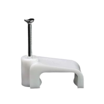 CHATROOM 100Pcs 4mm to 12mm Square Cable Steel Nail Line Card Card Wire Line Square Cable Clips Trough Wire Fixing White Wire Retainer (Size : Square 6mm 100PCS)