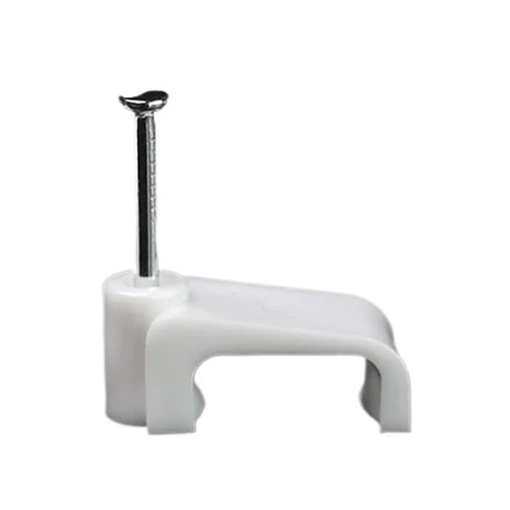 CHATROOM 100Pcs 4mm to 12mm Square Cable Steel Nail Line Card Card Wire Line Square Cable Clips Trough Wire Fixing White Wire Retainer (Size : Square 6mm 100PCS)