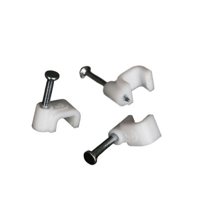 CHATROOM 5mm Flat Cable Clip High Carbon Steel Nails C Shaped PE Plastic Wire Clips 100pcs/pack