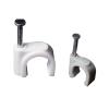 CHATROOM 100 PCS 7MM Circle Cable Wire Wall Hanging Screw Clips Cable Clips White view 2