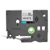 12mm Black on White Laminated Label Tape Compatible with TZe231 PTouch, default view 1