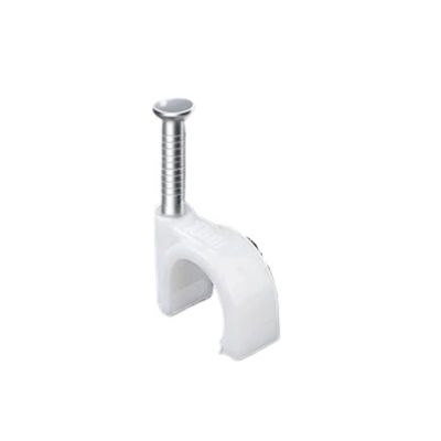 Round Plastic Cable Clips Holder Management Electrical Wire Clasp Cord Tie Wall with Nail 16/18/20/22/25MM Circle Clamp (Color : 100pcs, Size : 22mm White)