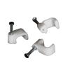 CHATROOM White 8mm Square Path Cable Clip PE Plastic High Carbon Steel Nails C Shaped Electric Cable Clips Wire Wall Holder 100pcs view 1