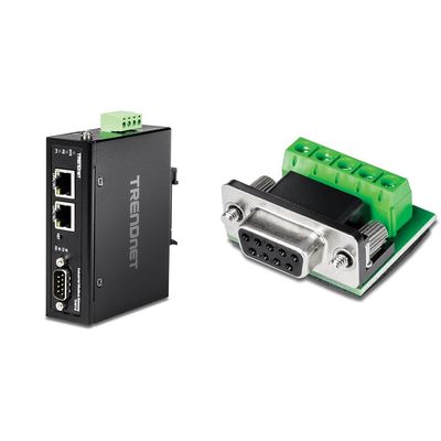 Bundle: TRENDnet 1-Port Fast Ethernet Industrial Modbus Gateway, TI-M12 + TRENDnet RS232 to RS422 RS485 Converter Adapter, Serial Port Data Converter, TI-S100