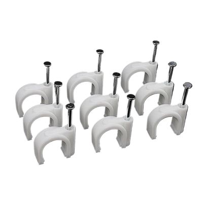 100Pcs U Shape Nail Clip Circle Cable Pipe Fixing Wall Hanging PVC Pipe Wall Clamp for 4-16mm Dia Wire Line Buckle Management (Color : 100PCS, Size : 8mm)