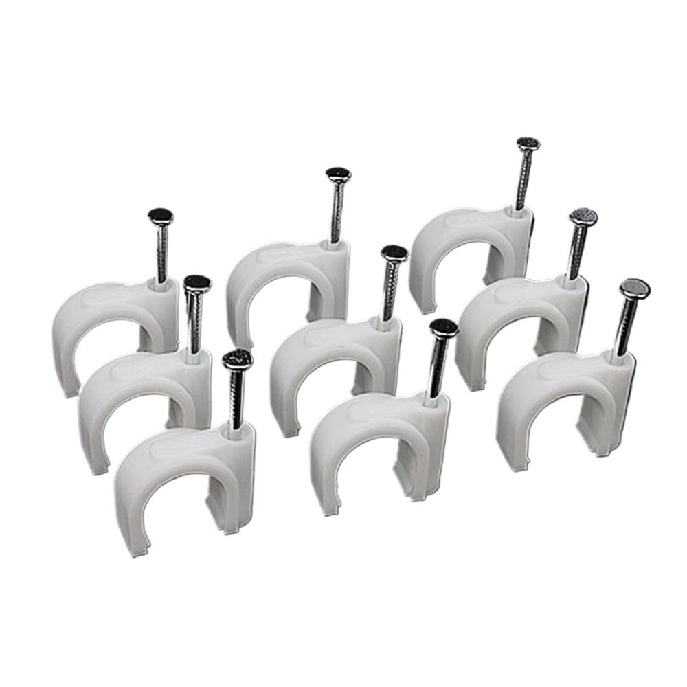 100Pcs U Shape Nail Clip Circle Cable Pipe Fixing Wall Hanging PVC Pipe Wall Clamp for 4-16mm Dia Wire Line Buckle Management (Color : 100PCS, Size : 8mm)