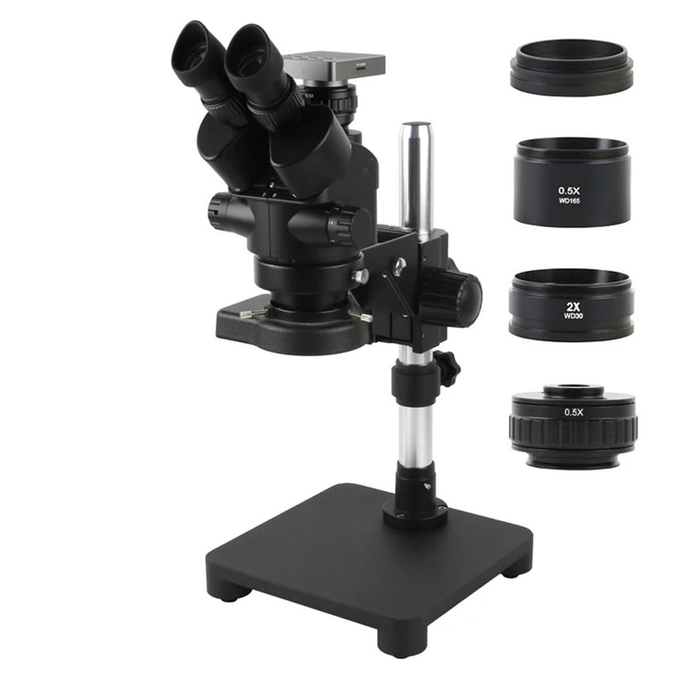 Microscope Accessories Kit 3.5X-90X Simul-Focal Stereo Microscope Trinocular Microscope + Single Arm Stand + 4K 1080P HDMI VGA USB Video Microscope Camera Microscope Slides ( Color : 37MP HDMI USB )