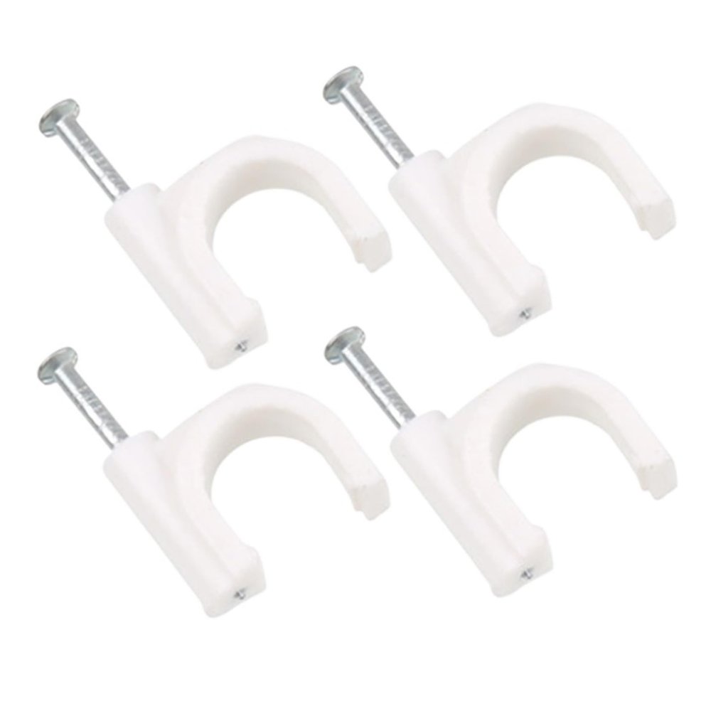 100PCS Round Cable Wire Clips 4mm 6mm 8mm 10mm Cable Management Electrical Wire Cord Tie Holder Circle Cable Clips (Size : 6mm 100pcs)