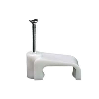 100pcs 4mm-16mm Plastic Cable Clip Wire Cord Fastener Telephone Line Tie Fixer Organizer Wall Clamp (White) (Size : Flat 10mm 100PCS)