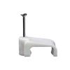 100pcs 4mm-16mm Plastic Cable Clip Wire Cord Fastener Telephone Line Tie Fixer Organizer Wall Clamp (White) (Size : Flat 10mm 100PCS) view 1